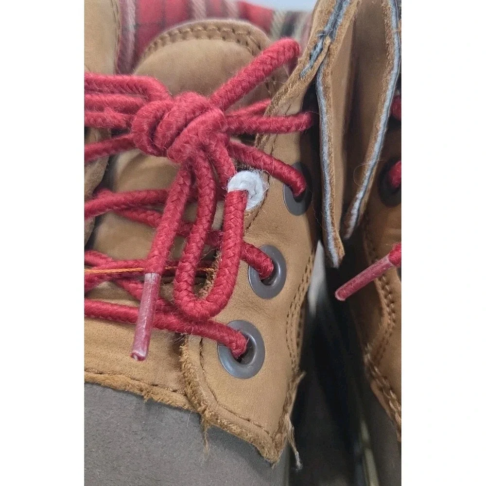 Crocs 11443 Cobbler Plaid Lined Foldover Lace Up Ankle Boots Child 12